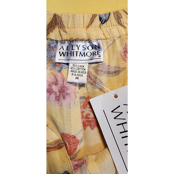 Allyson Whitmore Floral Linen Blend Ankle Pants Size M NWT - Picture 4 of 6